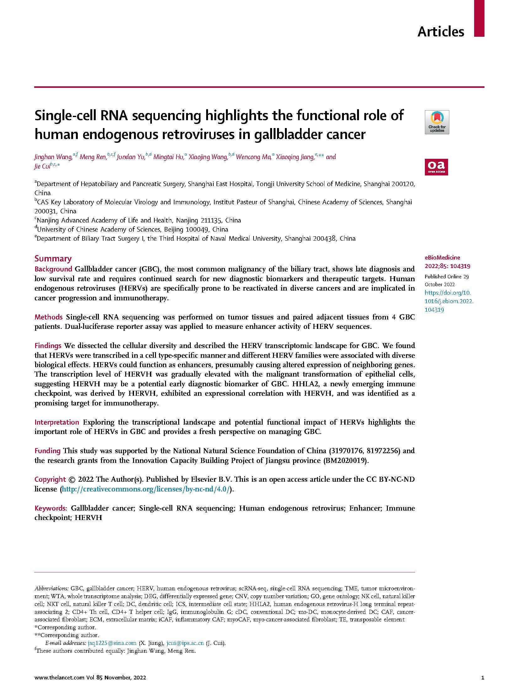 王敬晗-EBIOMEDICINE-Single-cell RNA sequencing highlights the functional role of human endogenous retroviruses in gallbladder cancer_页面_01.jpg